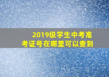 2019级学生中考准考证号在哪里可以查到