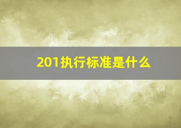 201执行标准是什么