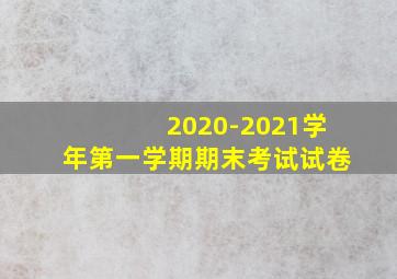 2020-2021学年第一学期期末考试试卷