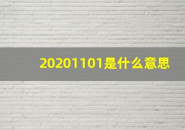 20201101是什么意思