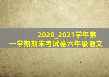 2020_2021学年第一学期期末考试卷六年级语文