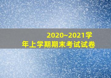 2020~2021学年上学期期末考试试卷