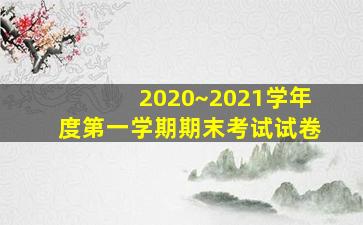 2020~2021学年度第一学期期末考试试卷