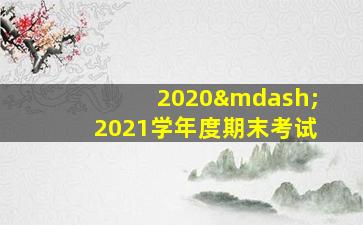 2020—2021学年度期末考试