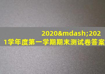 2020—2021学年度第一学期期末测试卷答案