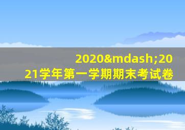 2020—2021学年第一学期期末考试卷