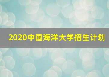 2020中国海洋大学招生计划