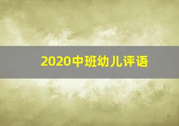 2020中班幼儿评语