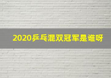 2020乒乓混双冠军是谁呀