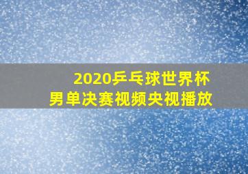 2020乒乓球世界杯男单决赛视频央视播放