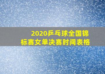 2020乒乓球全国锦标赛女单决赛时间表格