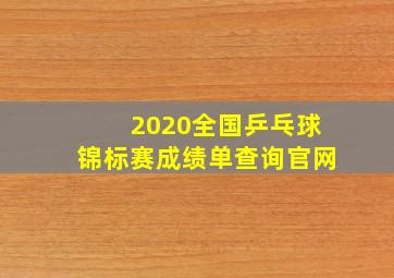 2020全国乒乓球锦标赛成绩单查询官网