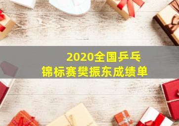 2020全国乒乓锦标赛樊振东成绩单