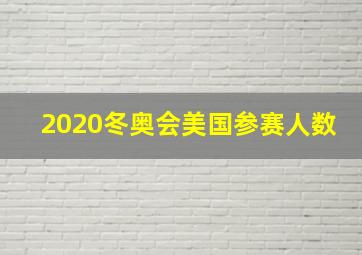 2020冬奥会美国参赛人数