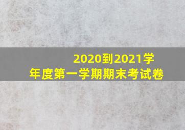 2020到2021学年度第一学期期末考试卷