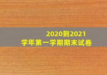 2020到2021学年第一学期期末试卷