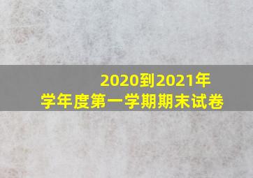 2020到2021年学年度第一学期期末试卷