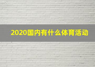 2020国内有什么体育活动