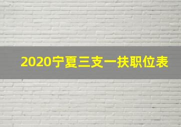 2020宁夏三支一扶职位表