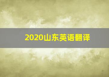 2020山东英语翻译