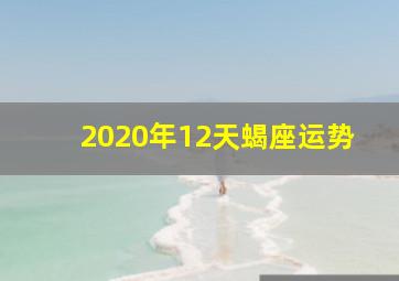 2020年12天蝎座运势