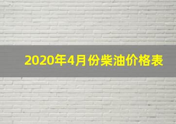 2020年4月份柴油价格表