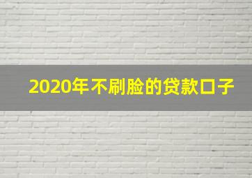 2020年不刷脸的贷款口子