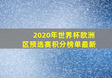 2020年世界杯欧洲区预选赛积分榜单最新