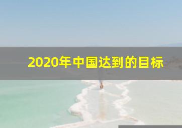 2020年中国达到的目标