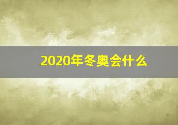 2020年冬奥会什么