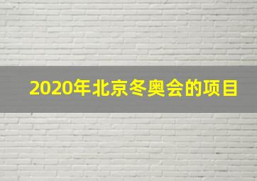 2020年北京冬奥会的项目