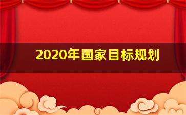 2020年国家目标规划