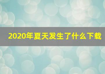 2020年夏天发生了什么下载