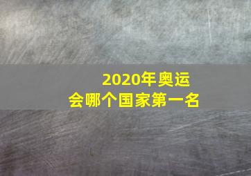 2020年奥运会哪个国家第一名