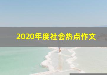 2020年度社会热点作文