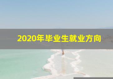 2020年毕业生就业方向