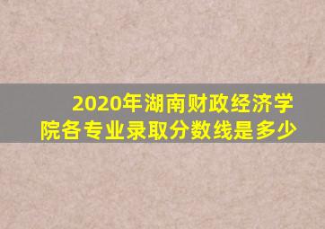 2020年湖南财政经济学院各专业录取分数线是多少