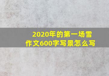 2020年的第一场雪作文600字写景怎么写