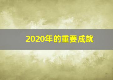 2020年的重要成就