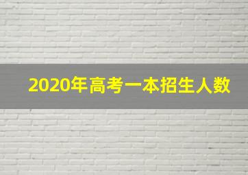 2020年高考一本招生人数