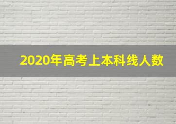 2020年高考上本科线人数