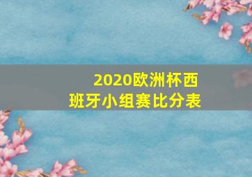 2020欧洲杯西班牙小组赛比分表