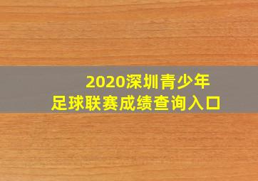 2020深圳青少年足球联赛成绩查询入口