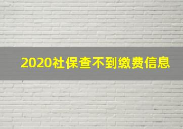 2020社保查不到缴费信息