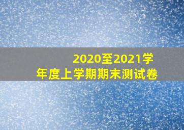 2020至2021学年度上学期期末测试卷