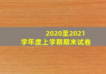 2020至2021学年度上学期期末试卷