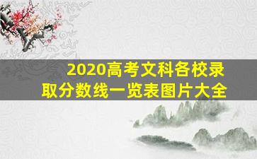 2020高考文科各校录取分数线一览表图片大全