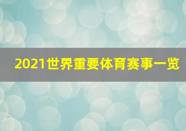 2021世界重要体育赛事一览