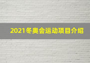 2021冬奥会运动项目介绍