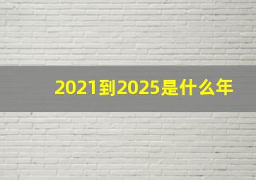 2021到2025是什么年